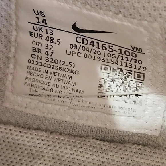 Nike Air Max Excee Athletic Running Shoes, White/Black, US Men's 14 - Picture 10 of 10